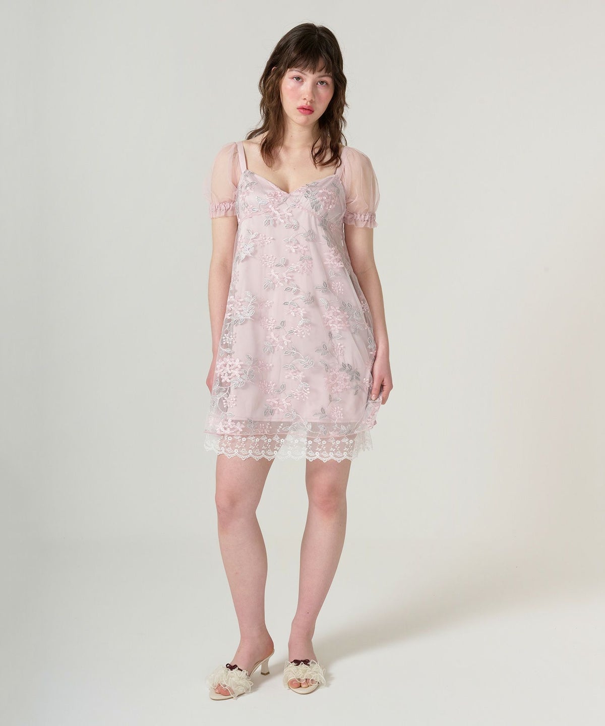 ワンピース/ドレス/チュール/花柄/レース