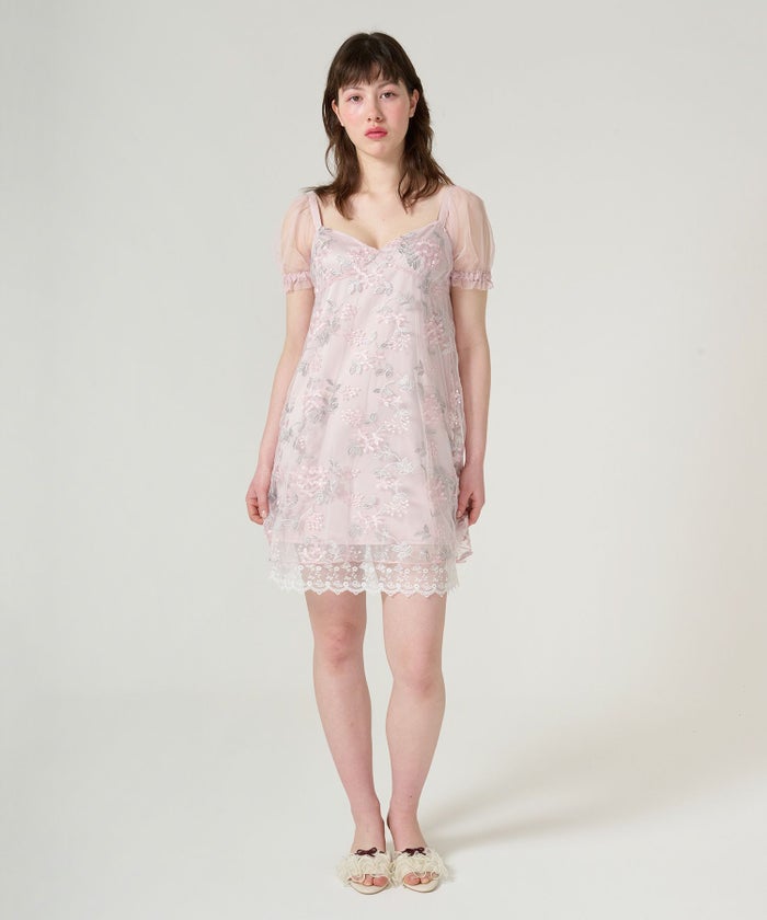 ワンピース/ドレス/チュール/花柄/レース