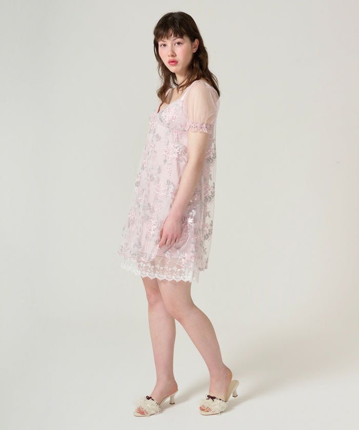 ワンピース/ドレス/チュール/花柄/レース