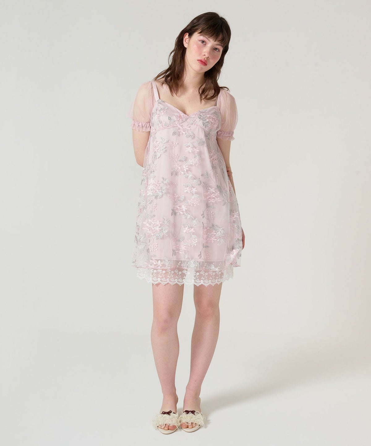 ワンピース/ドレス/チュール/花柄/レース