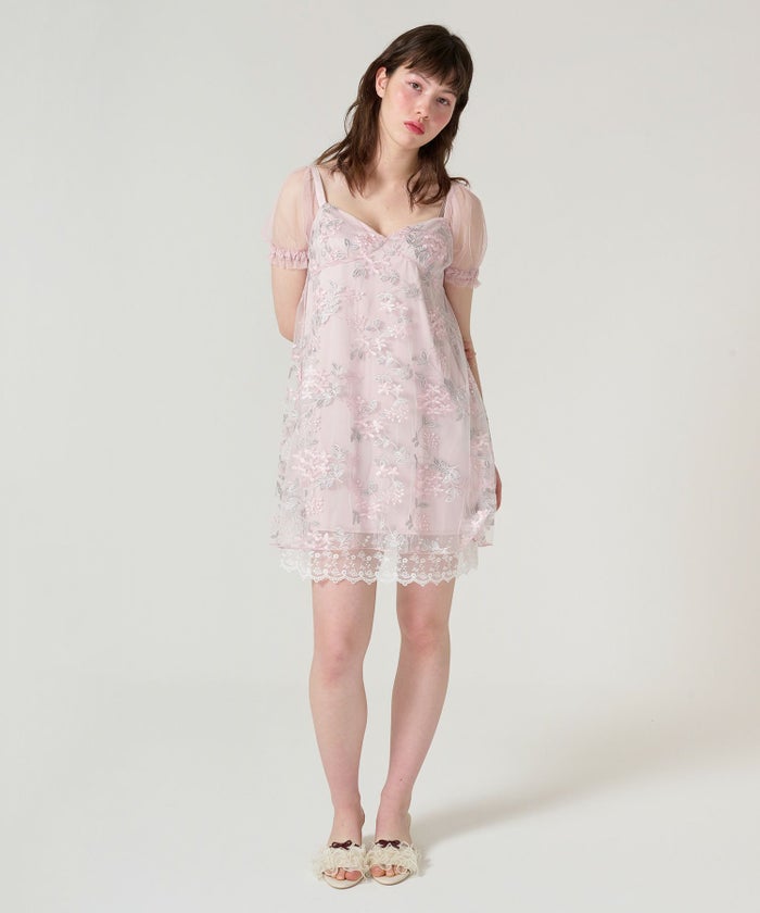 ワンピース/ドレス/チュール/花柄/レース