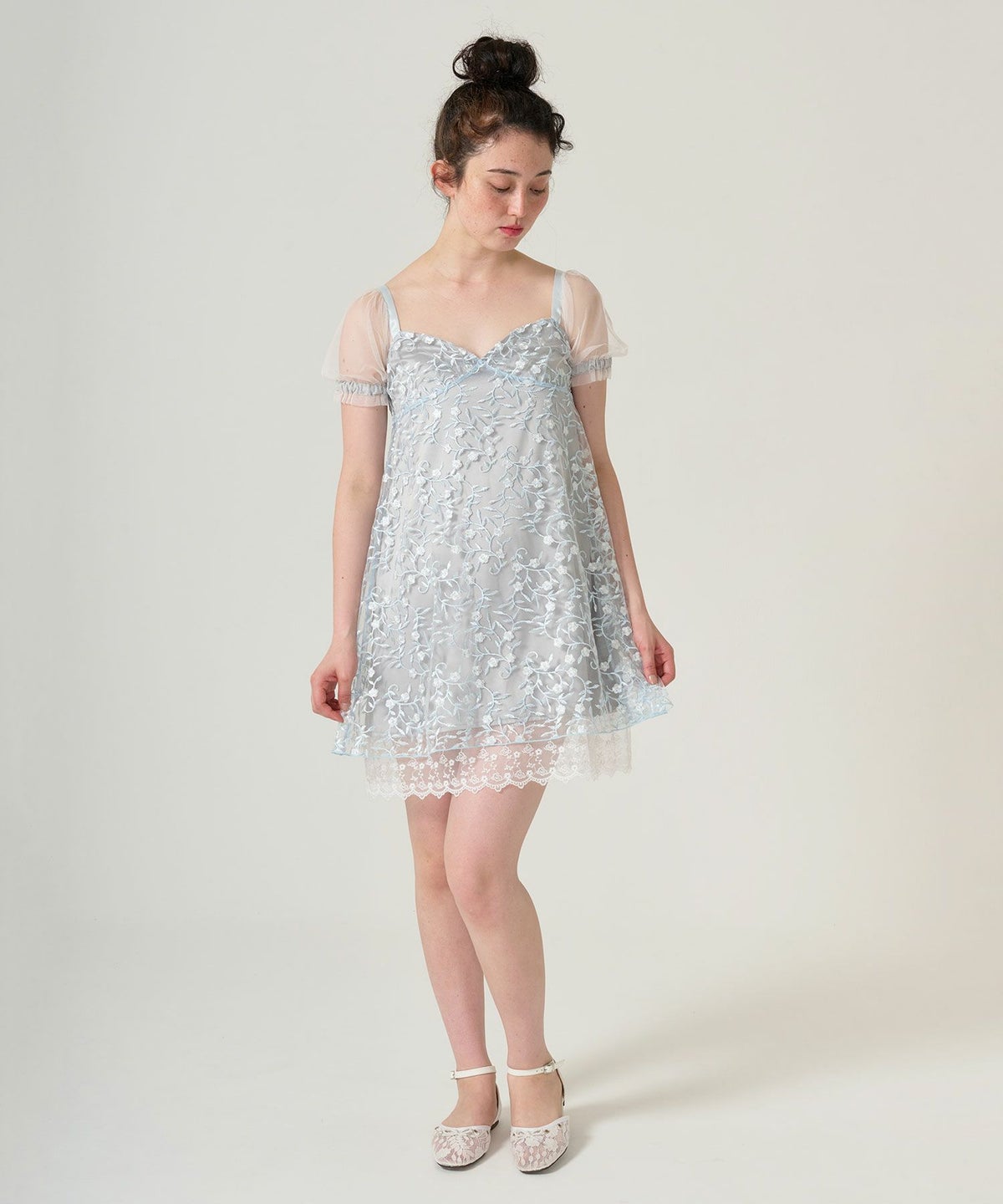 ワンピース/ドレス/チュール/花柄/レース