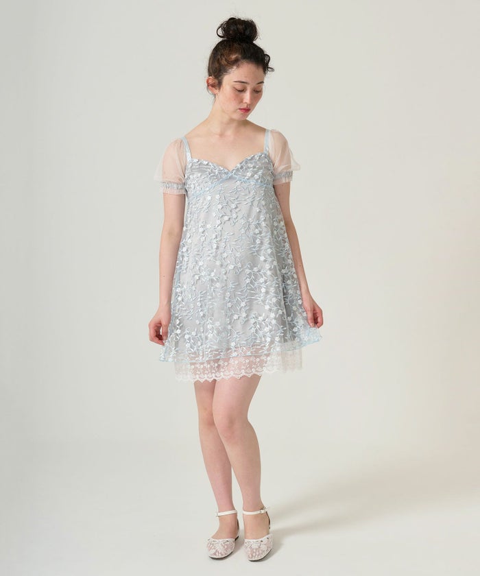 ワンピース/ドレス/チュール/花柄/レース