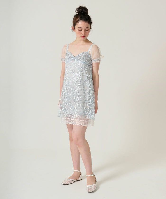 ワンピース/ドレス/チュール/花柄/レース