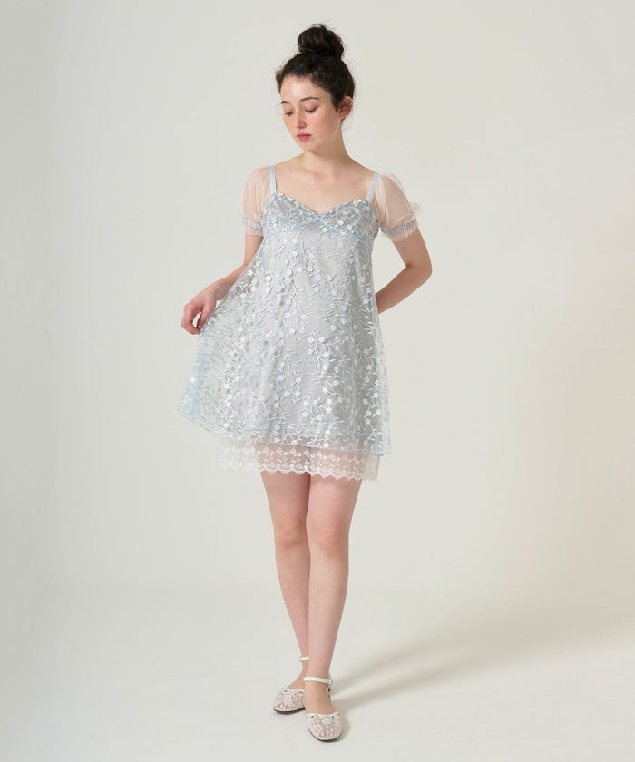 ワンピース/ドレス/チュール/花柄/レース