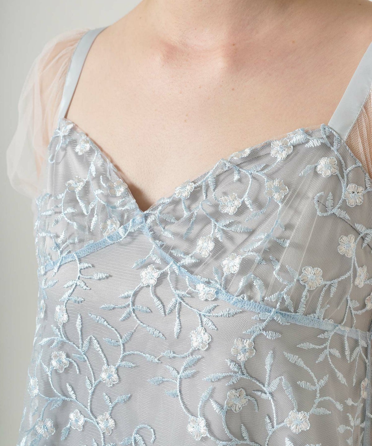 ワンピース/ドレス/チュール/花柄/レース