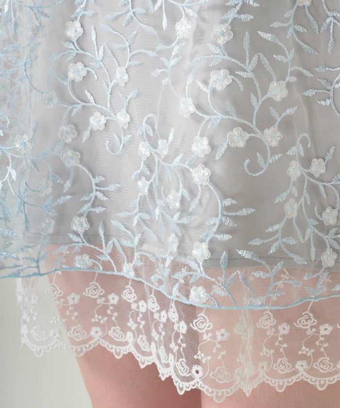 ワンピース/ドレス/チュール/花柄/レース