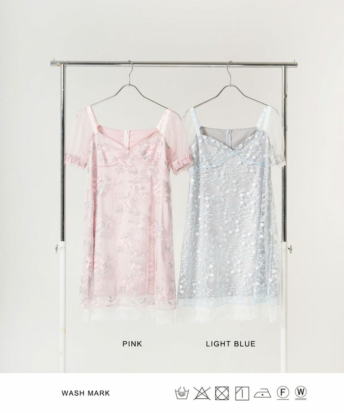 ワンピース/ドレス/チュール/花柄/レース