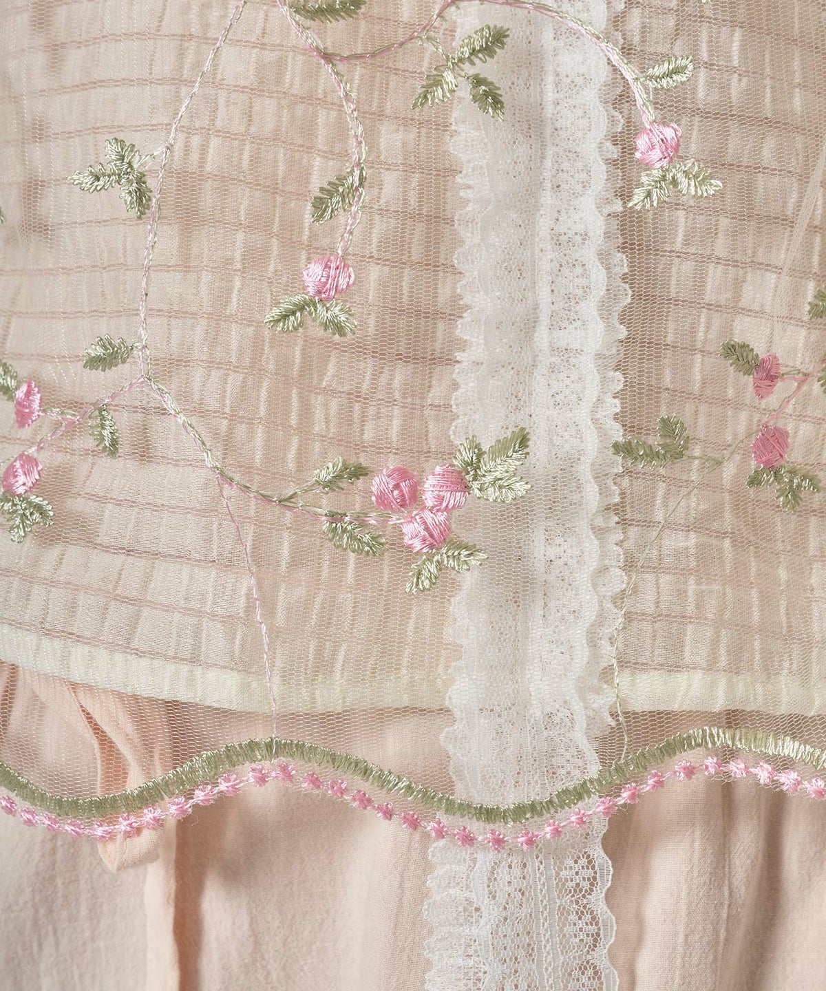 トップス/シアー/花柄/チュール