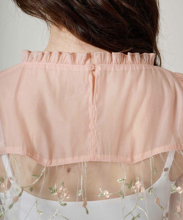 トップス/シアー/花柄/チュール