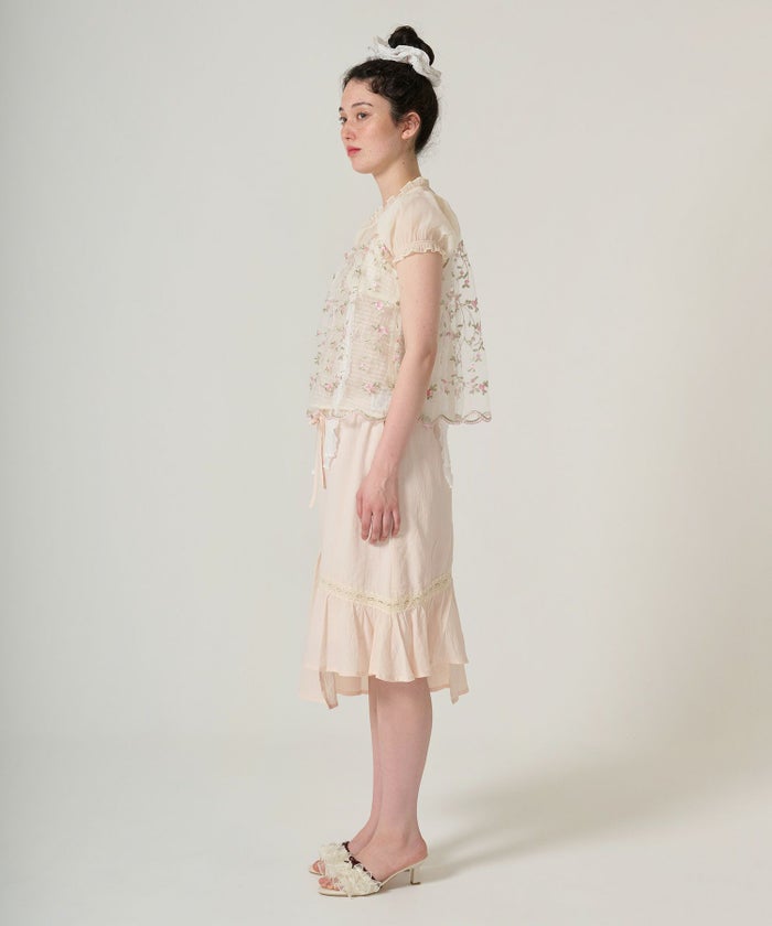 トップス/シアー/花柄/チュール