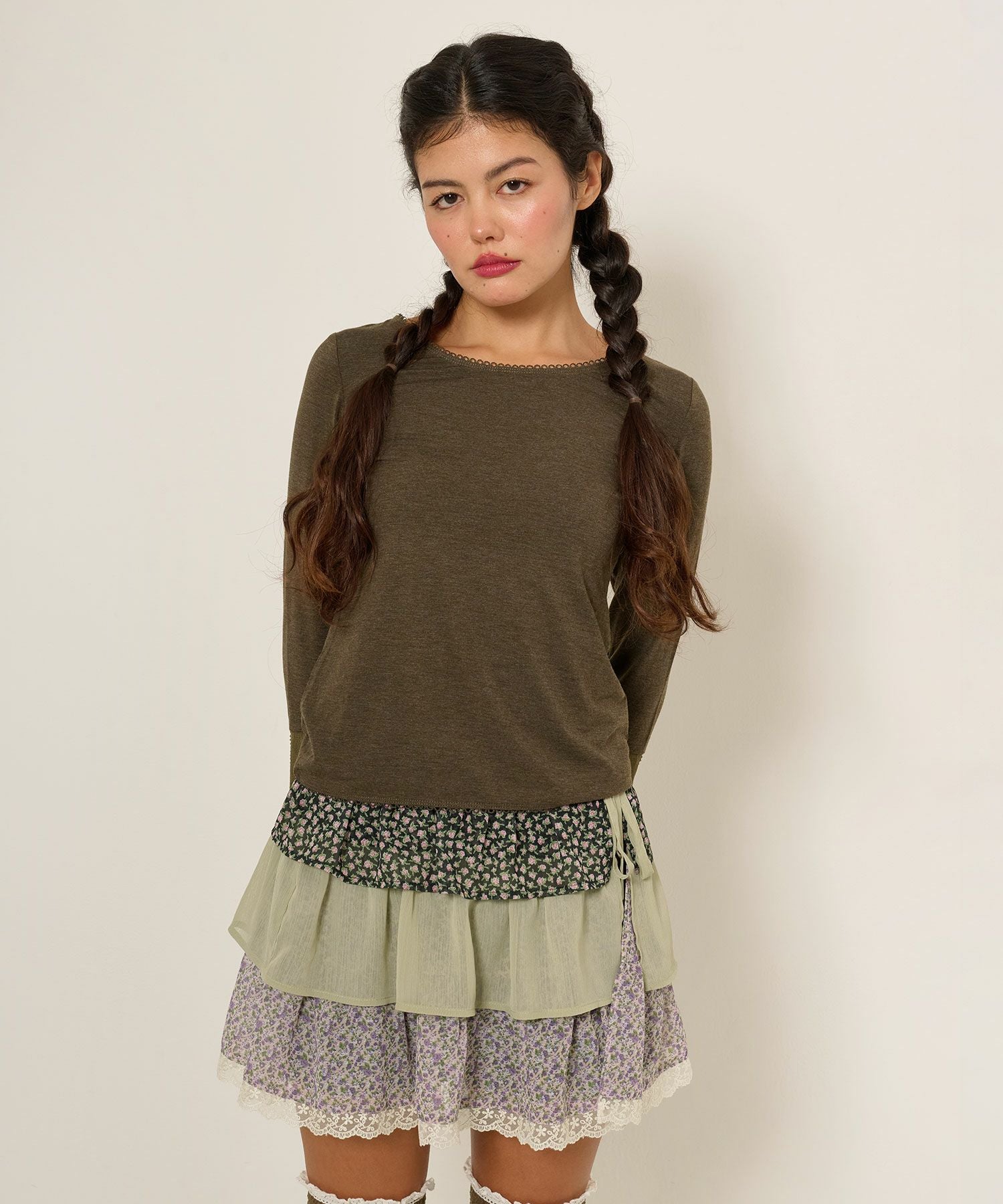 SUMMER SALE フリルラップレイヤード ショートパンツ TINA：JOJUN 全2