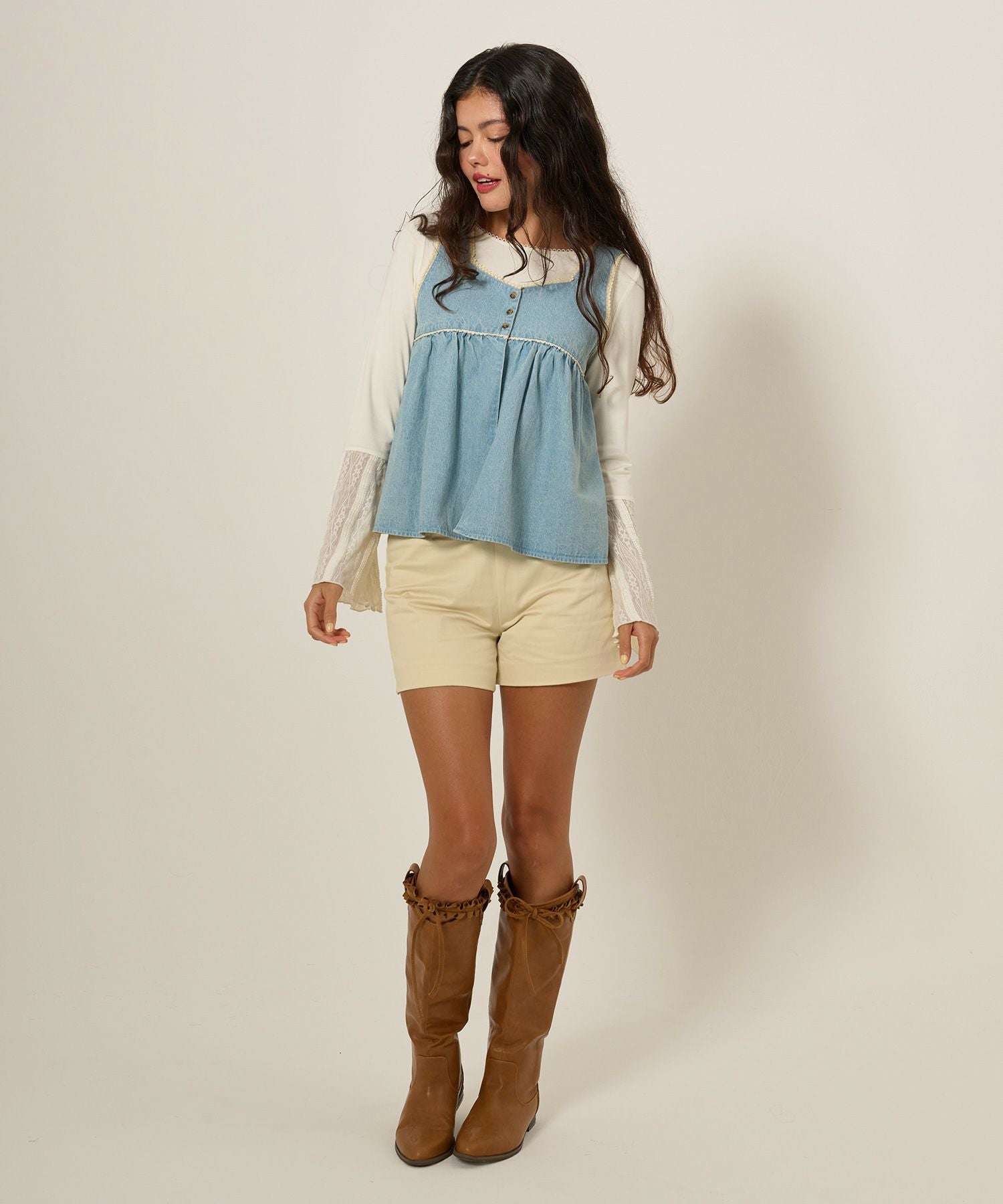 フリルラップレイヤード ショートパンツ TINA：JOJUN 全2色｜tnj711