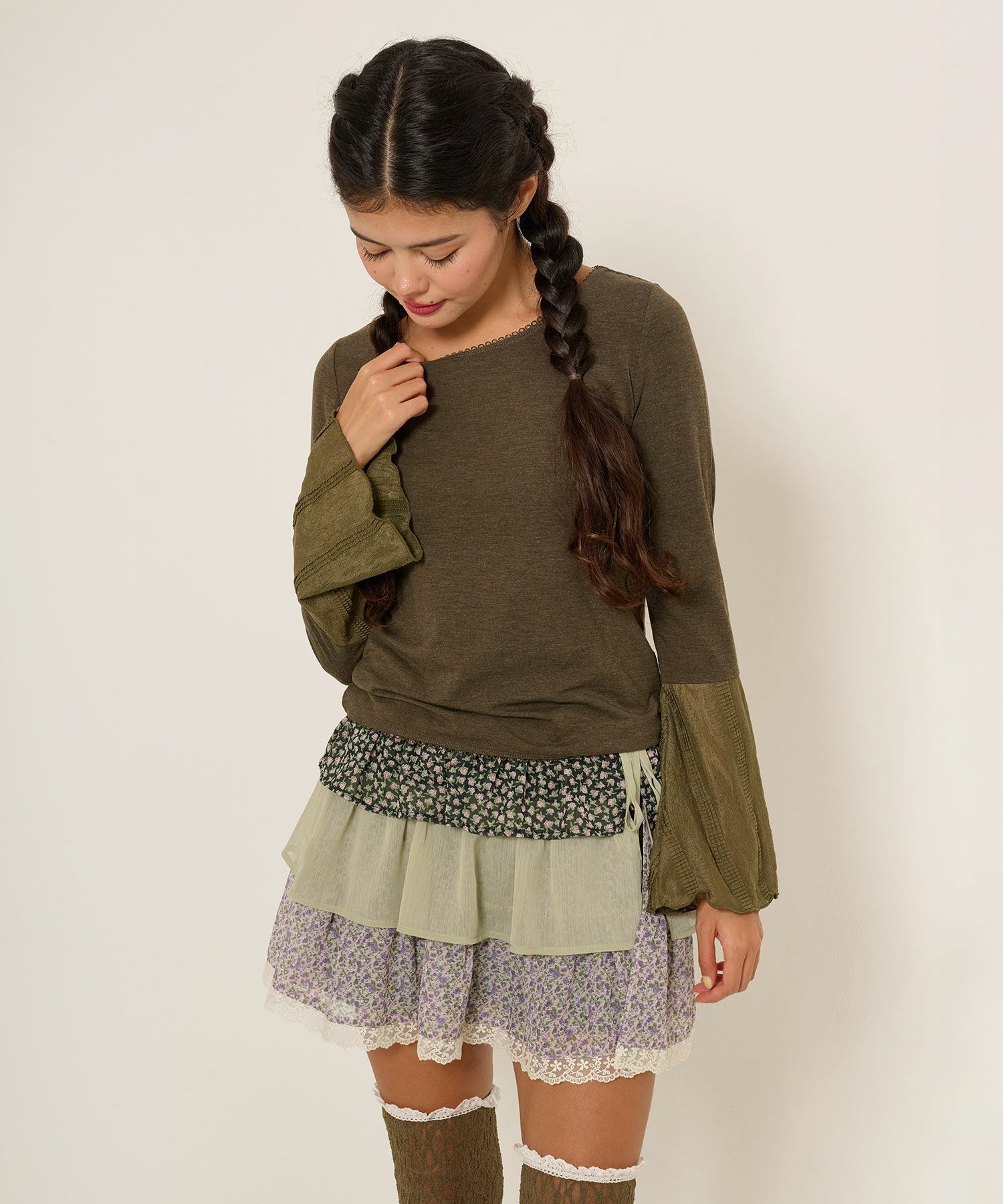 フリルラップレイヤード ショートパンツ TINA：JOJUN 全2色｜tnj711