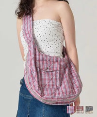 ファッション カジュアル ショルダーバッグ パイピング バッグ 通勤通学 チェック柄 ショルダーバッグ TINA：JOJUN