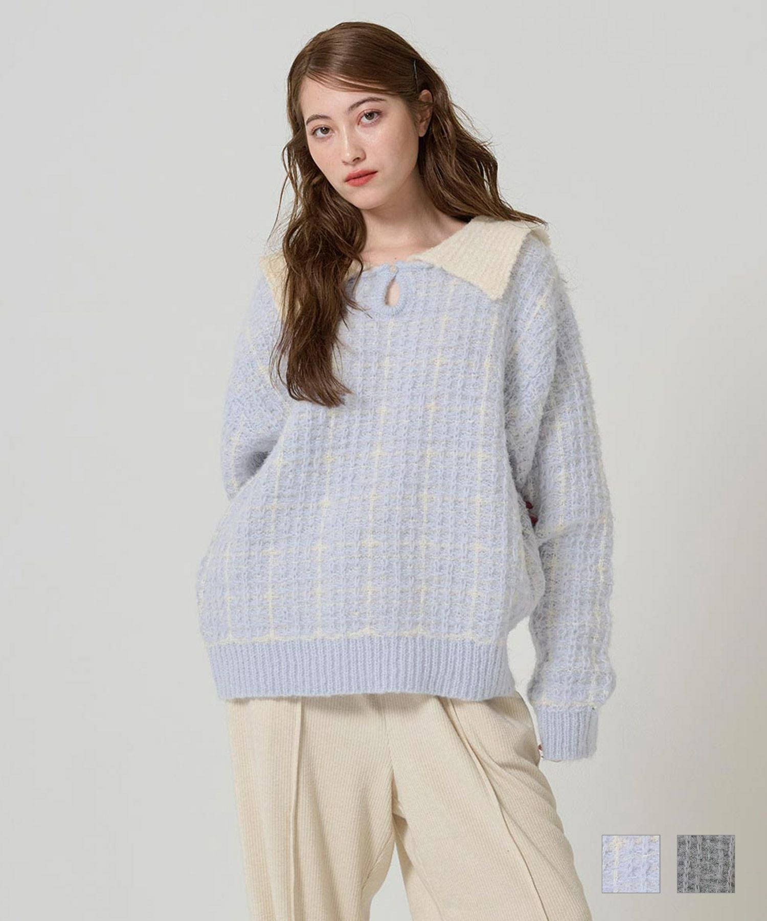 ハート刺繍入り ニットプルオーバー TINA：JOJUN tnj411-0802 TINA：JOJUN（ティーナジョジュン）の「ハート刺繍入り ニットプル