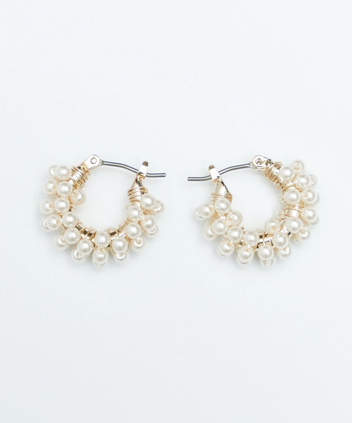 バブル パール フープ ピアス Bubble Pearl Hoop Pierce 真鍮 チタンポスト プラパール 重厚感 バブル パール フープ ピアス Bubble Pearl Hoop Pierce （Liala）