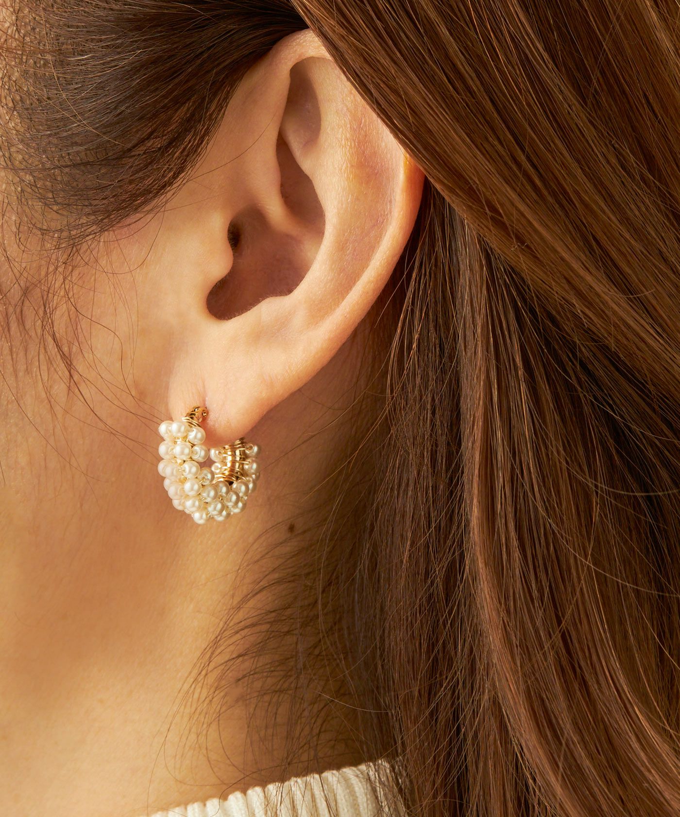 バブル パール フープ ピアス Bubble Pearl Hoop Pierce （Liala） 全1