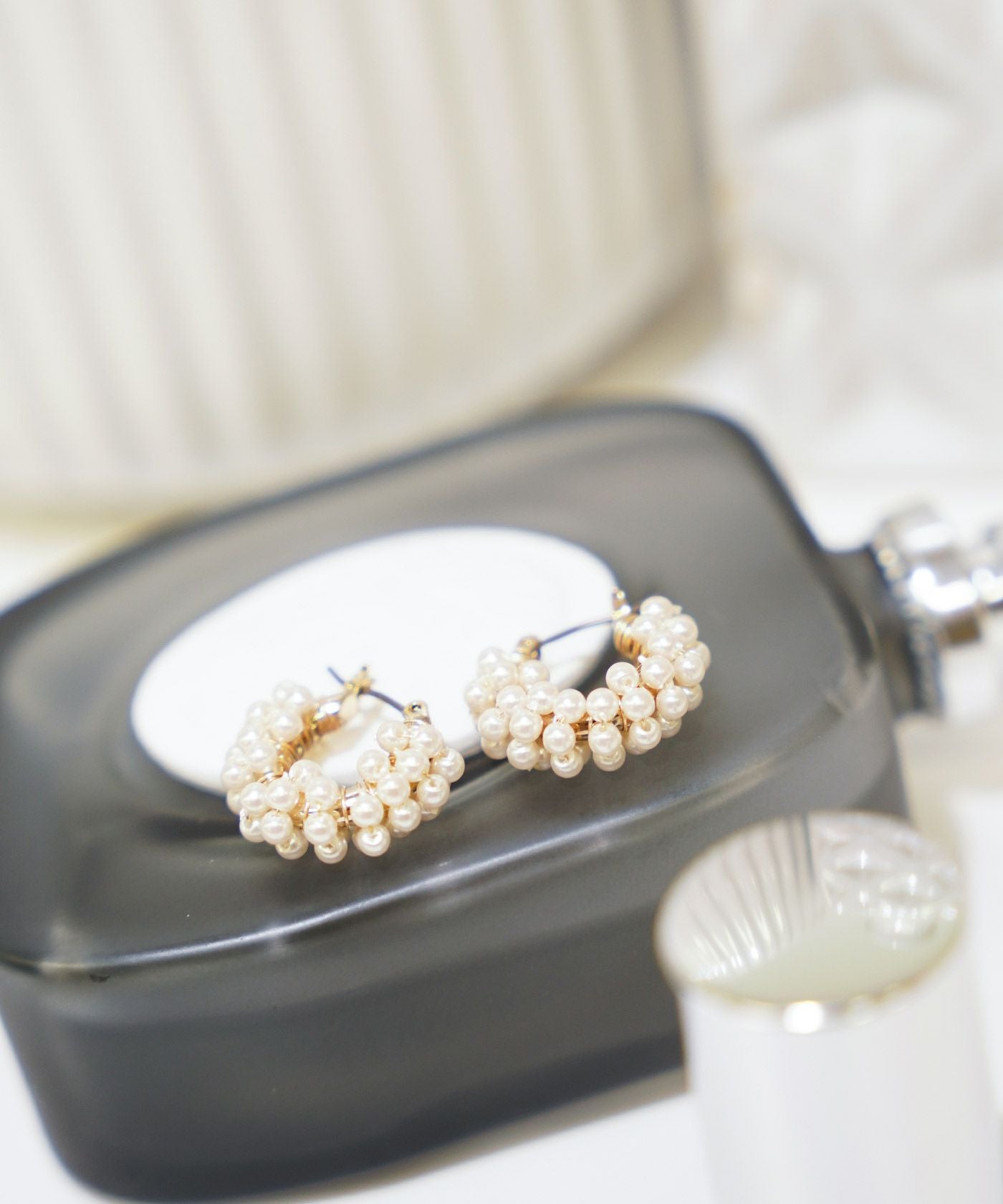 バブル パール フープ ピアス Bubble Pearl Hoop Pierce （Liala） 全1