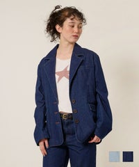 ジャケット/デニム/アウター/インディゴ/サックス