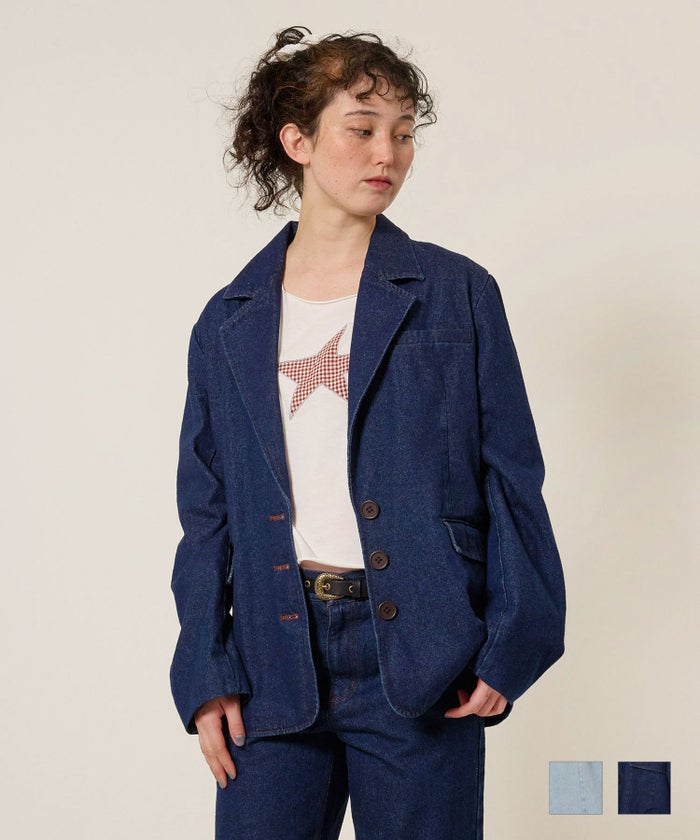 ジャケット/デニム/アウター/インディゴ/サックス