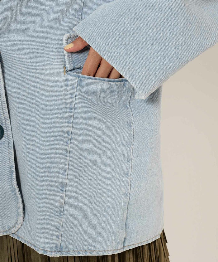 ジャケット/デニム/アウター/インディゴ/サックス