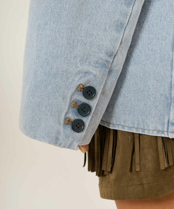 ジャケット/デニム/アウター/インディゴ/サックス