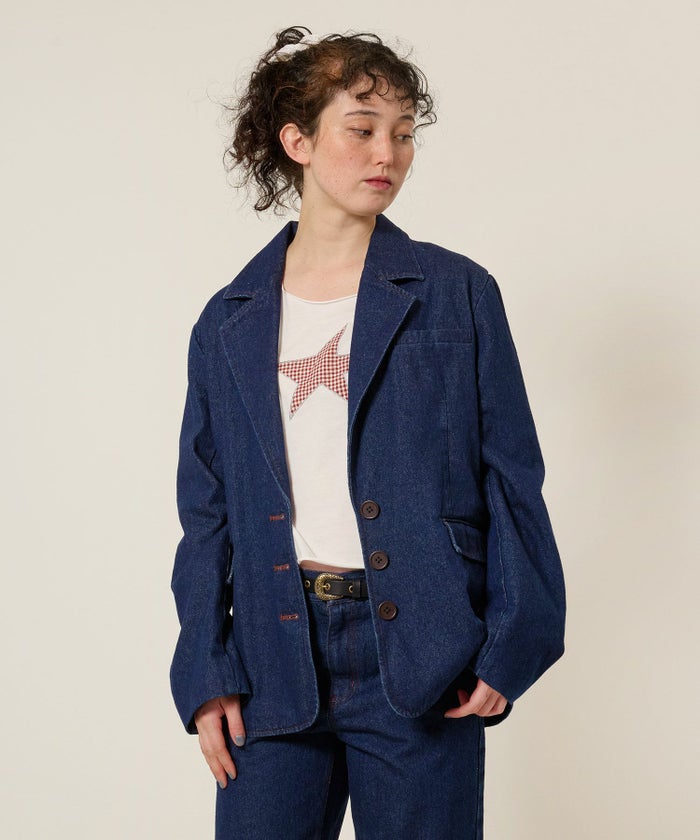 ジャケット/デニム/アウター/インディゴ/サックス