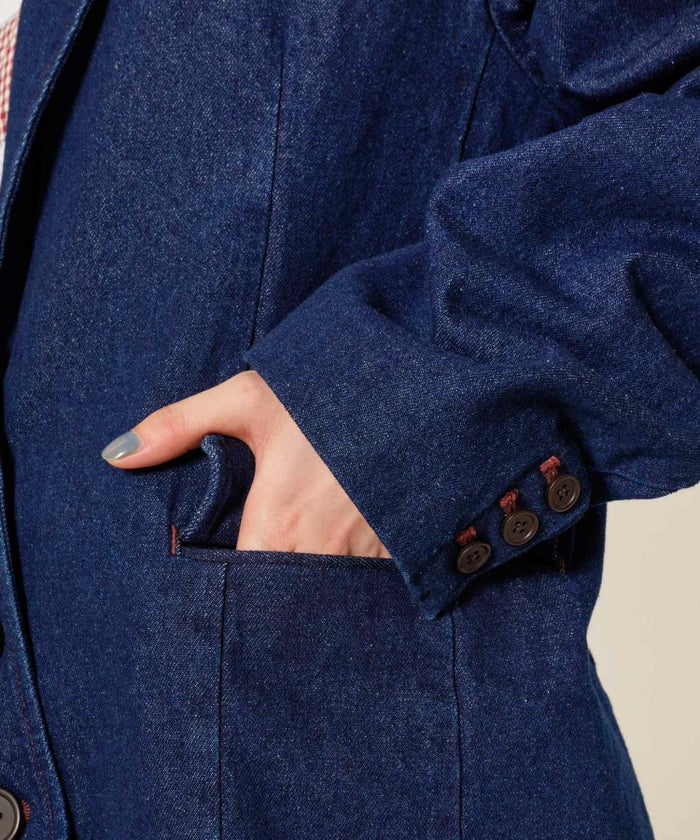 ジャケット/デニム/アウター/インディゴ/サックス