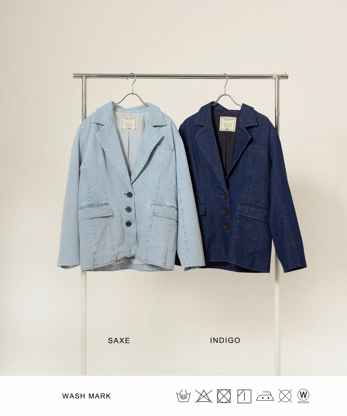 ジャケット/デニム/アウター/インディゴ/サックス