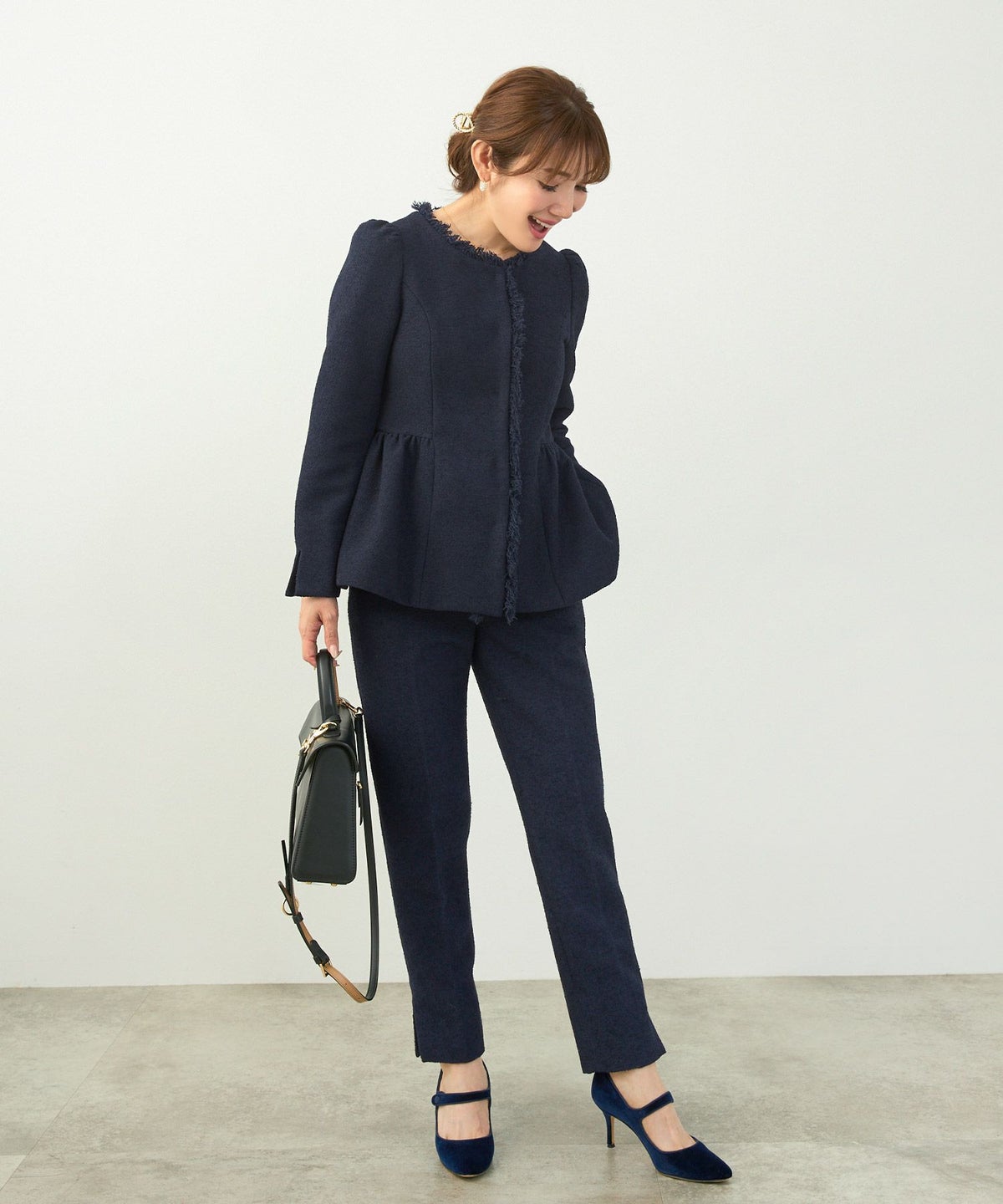 オケージョン 入卒園 セットアップ対応 上品 フォーマル 大人可愛い 襟取り外し ショート丈 S M L ジョイントスペース