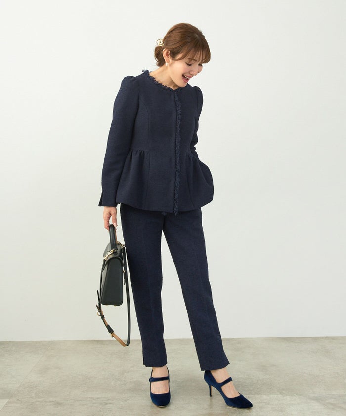 オケージョン 入卒園 セットアップ対応 上品 フォーマル 大人可愛い 襟取り外し ショート丈 S M L ジョイントスペース