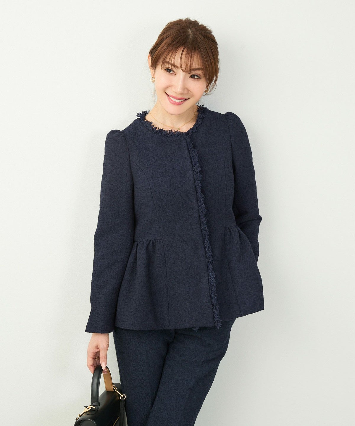 オケージョン 入卒園 セットアップ対応 上品 フォーマル 大人可愛い 襟取り外し ショート丈 S M L ジョイントスペース