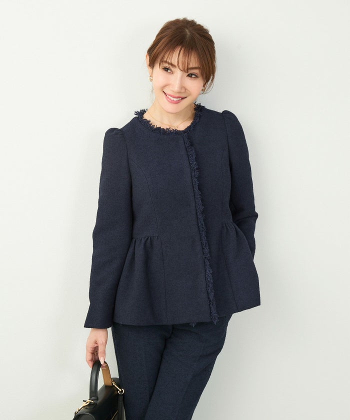 オケージョン 入卒園 セットアップ対応 上品 フォーマル 大人可愛い 襟取り外し ショート丈 S M L ジョイントスペース