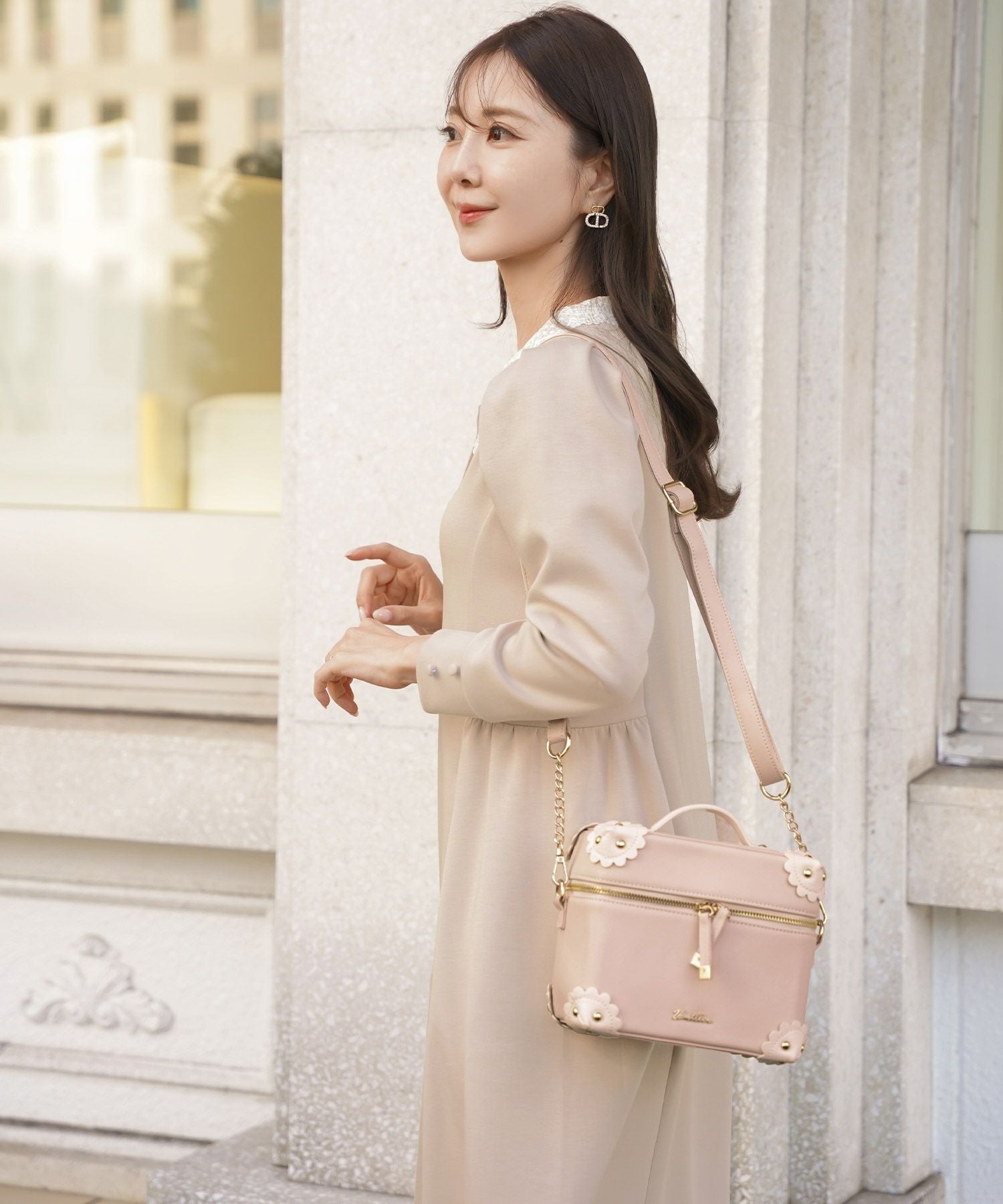 TIME-SALE フラワーモチーフ スカラップ バニティ バッグ le reve