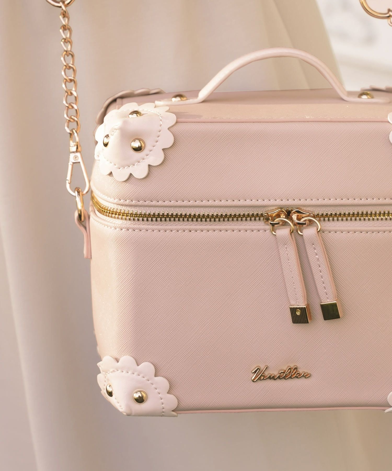 フラワーモチーフ スカラップ バニティ バッグ le reve vaniller 全3色