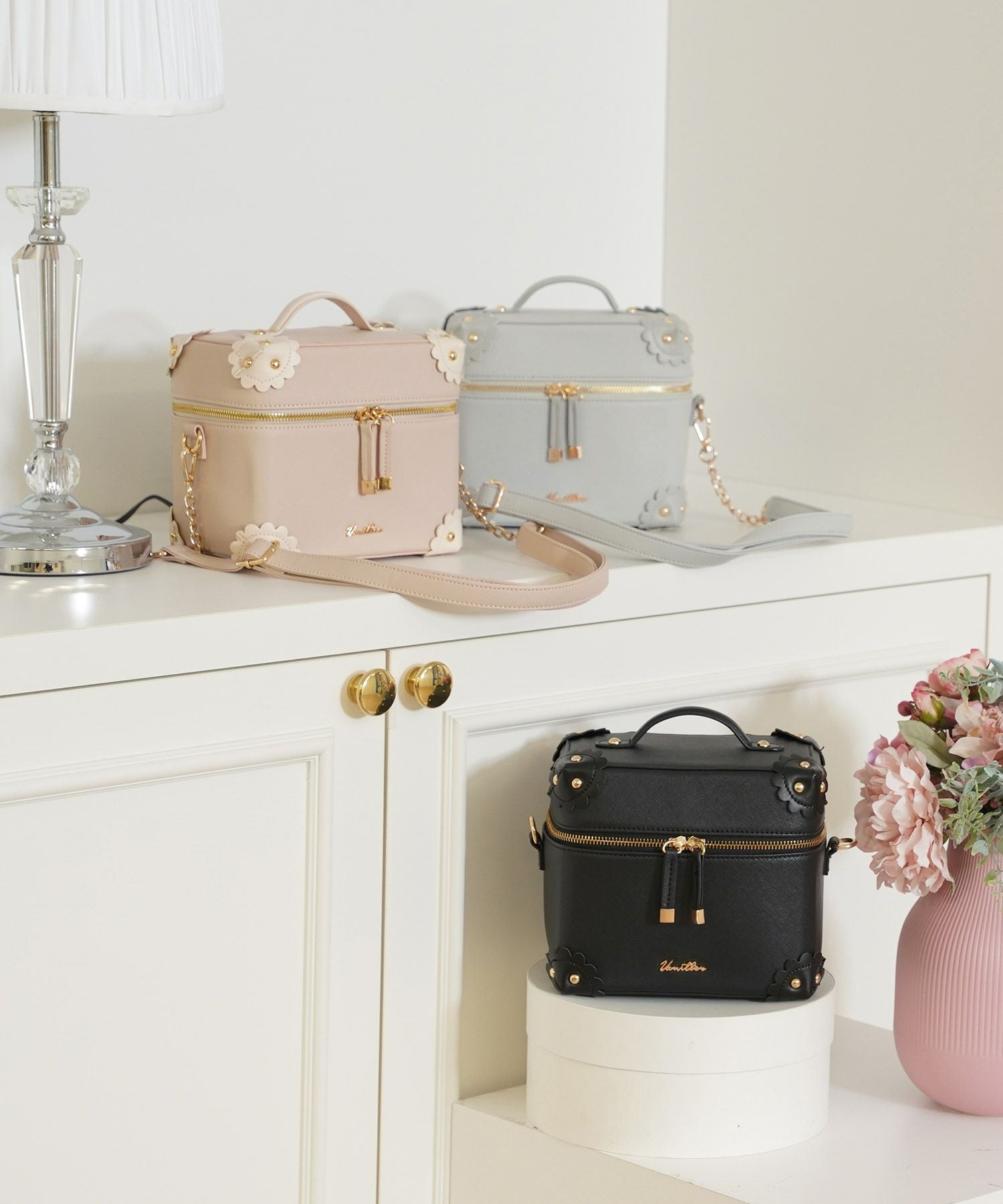 TIME-SALE フラワーモチーフ スカラップ バニティ バッグ le reve