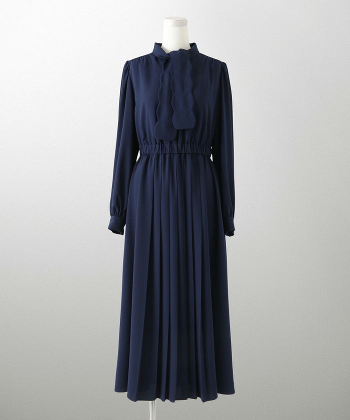 オケージョンシーン スタンドネック エレガント クラシカル 授乳 ウエストゴム/アイボリー/ネイビー/S/M