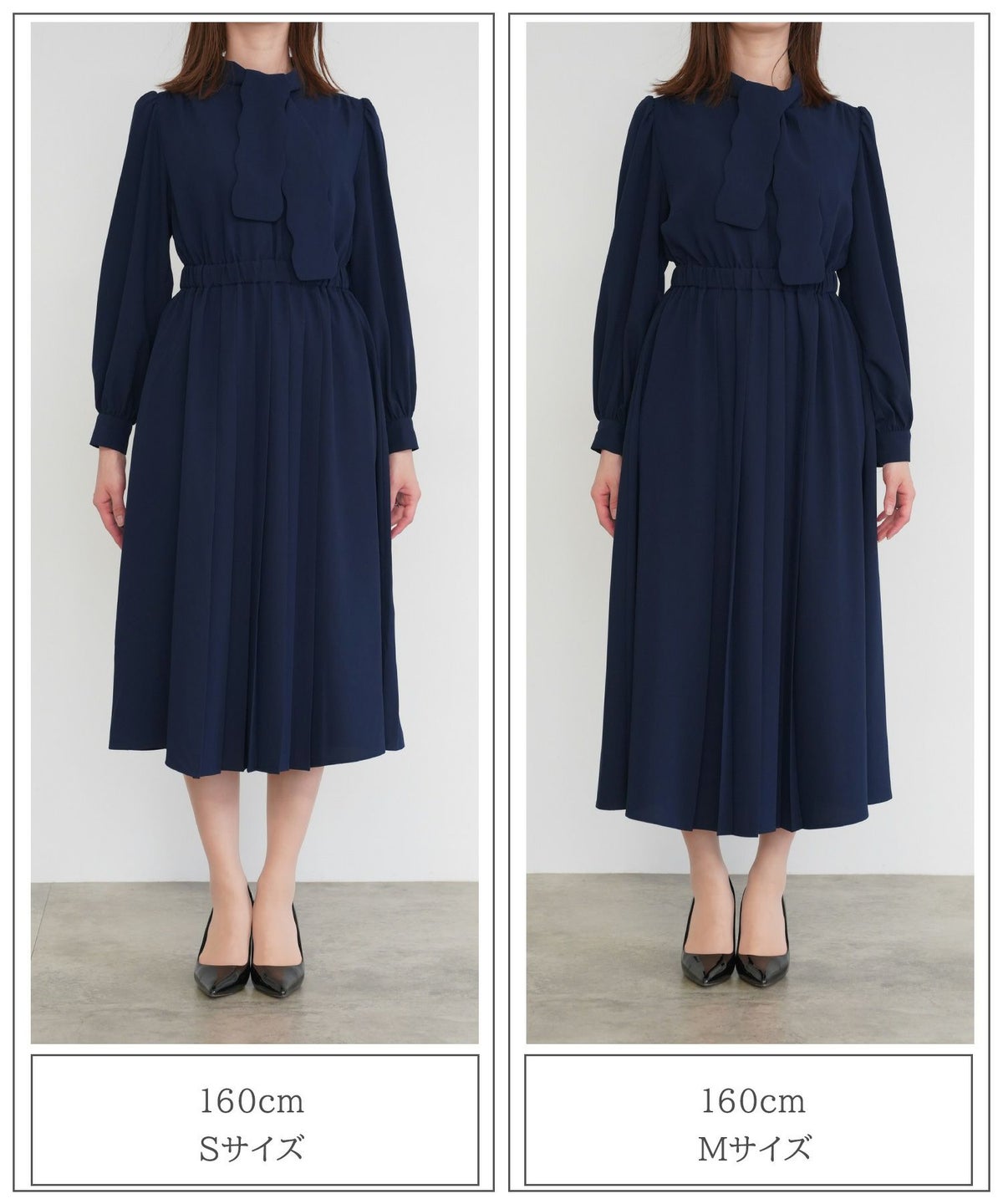 オケージョンシーン スタンドネック エレガント クラシカル 授乳 ウエストゴム/アイボリー/ネイビー/S/M