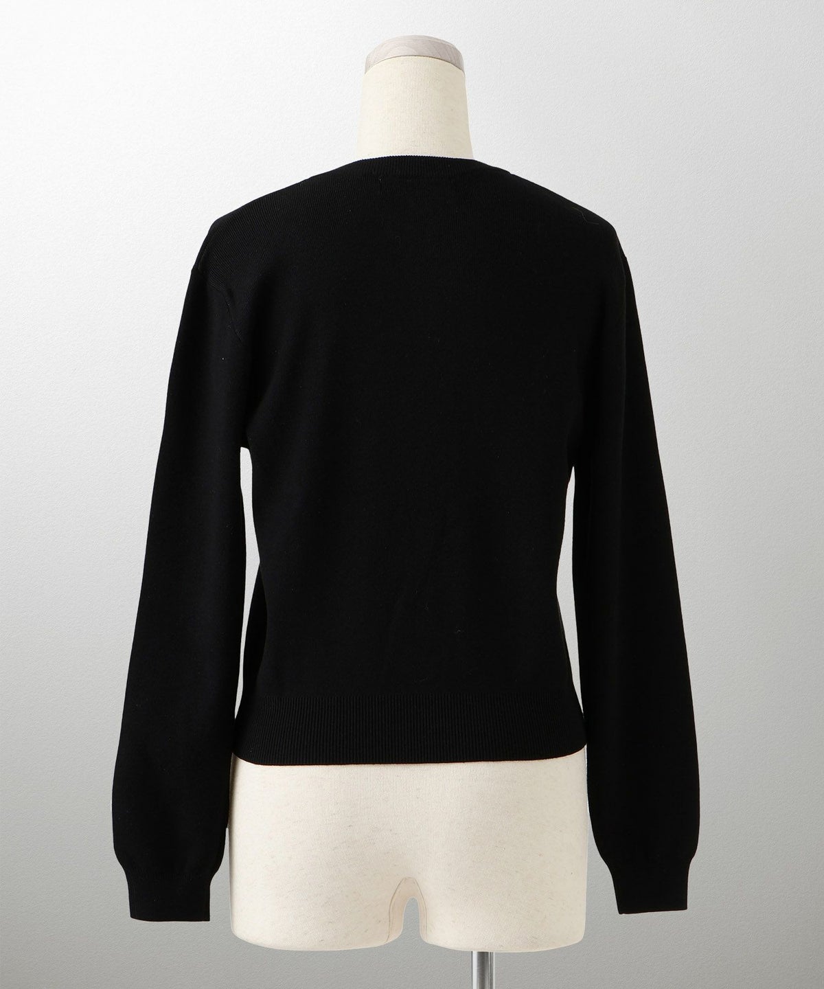 異素材 コンパクト 革紐 スナップボタン シンプル シルクタッチ/アイボリー/ブラック/ミックス/M