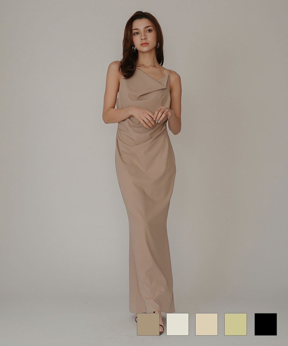 アシンメトリー ドレープ キャミ ワンピース KINO THE KEI