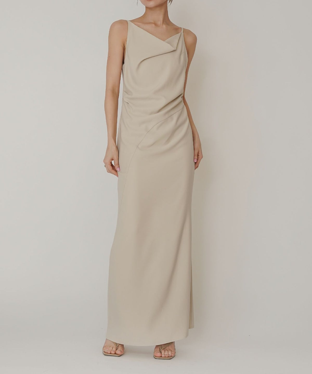 アシンメトリー ドレープ キャミ ワンピース KINO THE KEI