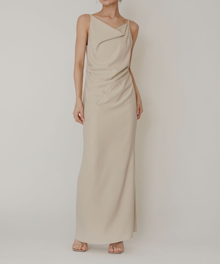 アシンメトリー ドレープ キャミ ワンピース KINO THE KEI