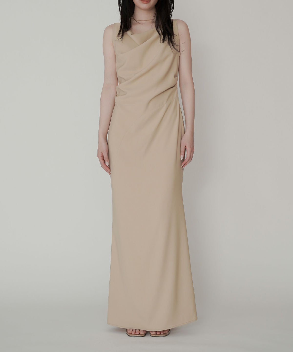 アシンメトリー ドレープ キャミ ワンピース KINO THE KEI