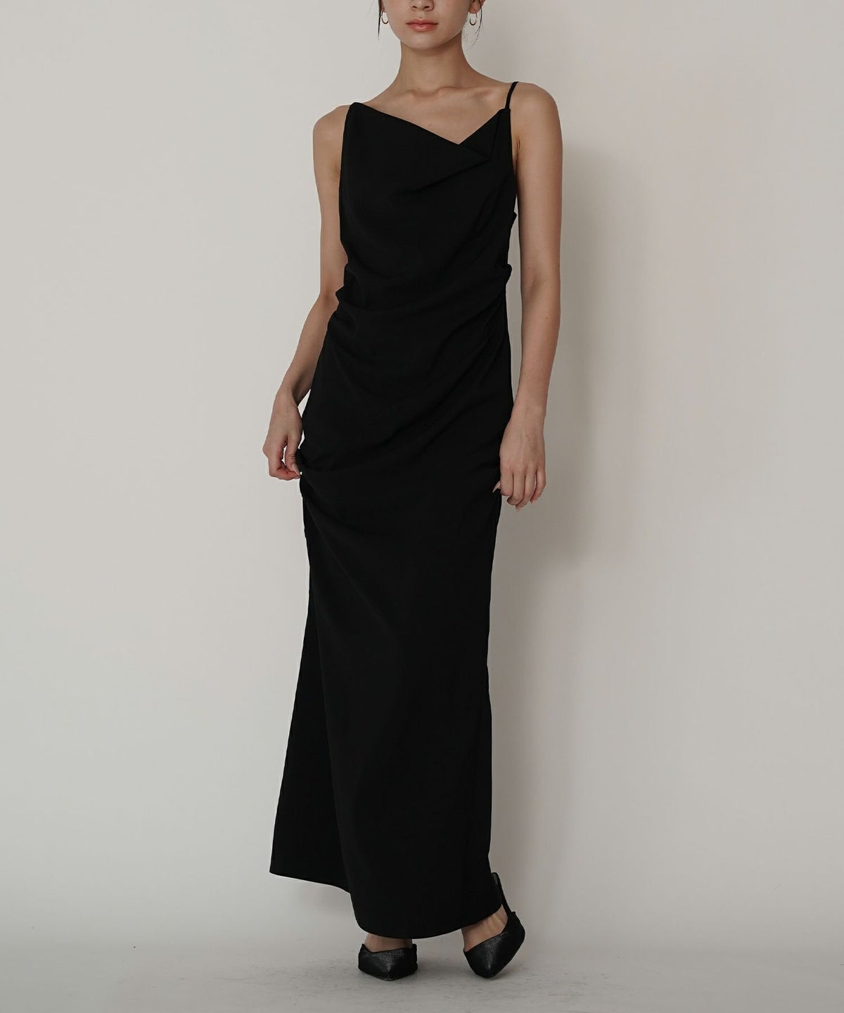 アシンメトリー ドレープ キャミ ワンピース KINO THE KEI