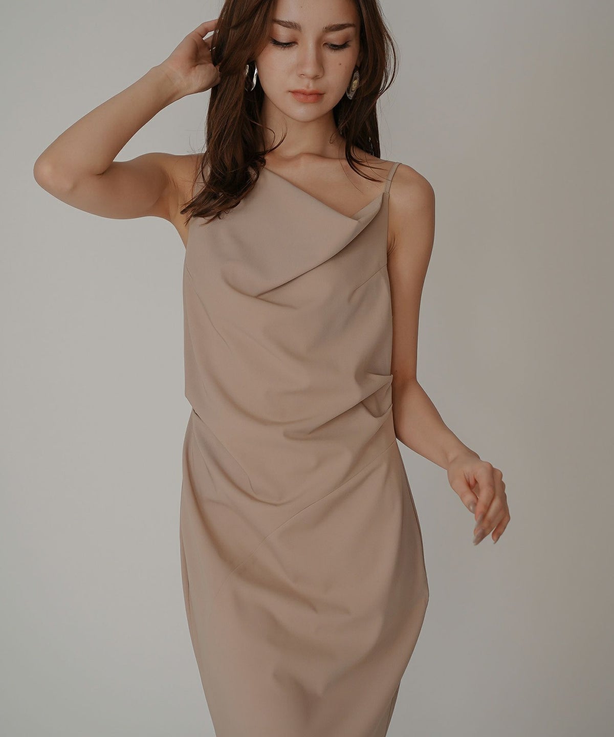アシンメトリー ドレープ キャミ ワンピース KINO THE KEI