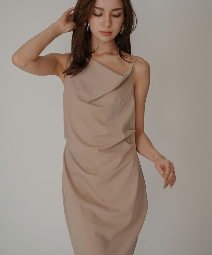 アシンメトリー ドレープ キャミ ワンピース KINO THE KEI