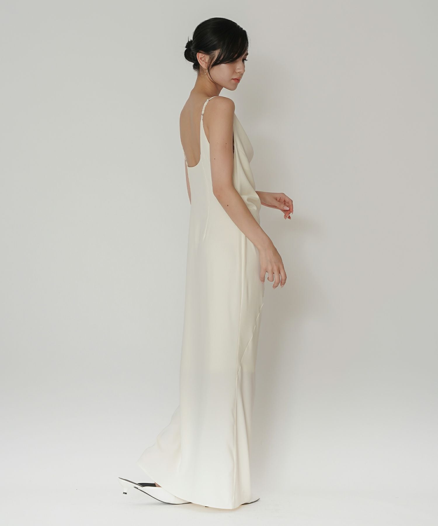 アシンメトリー ドレープ キャミ ワンピース KINO THE KEI 全5色