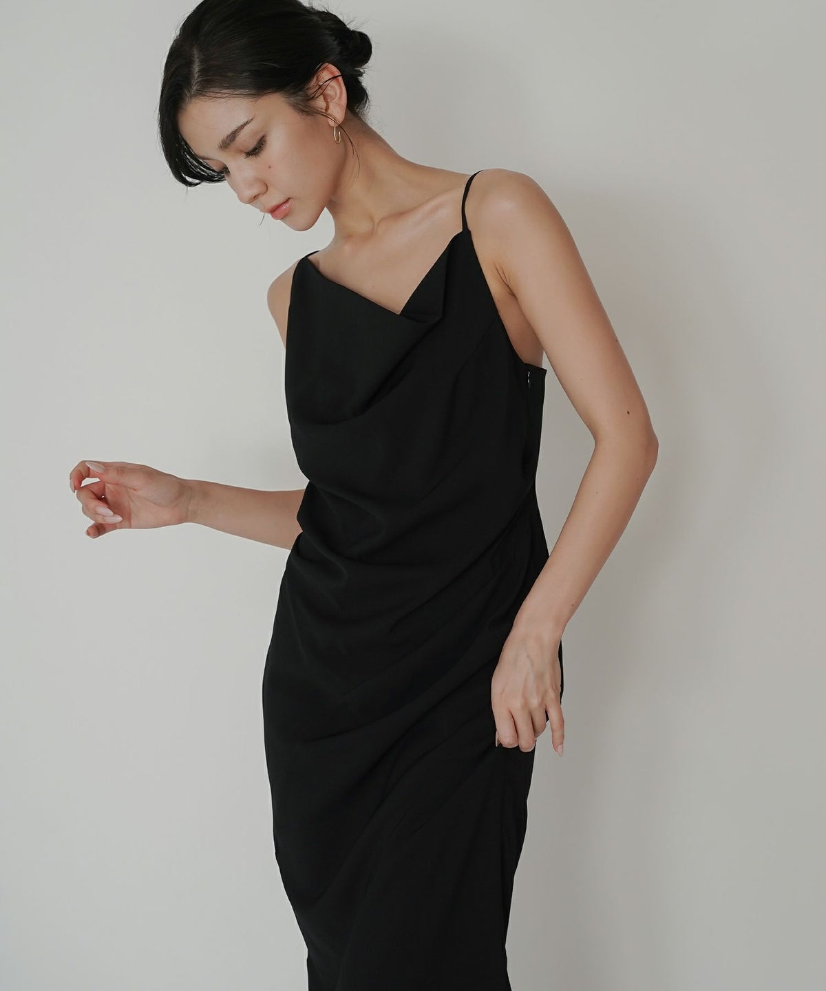 アシンメトリー ドレープ キャミ ワンピース KINO THE KEI