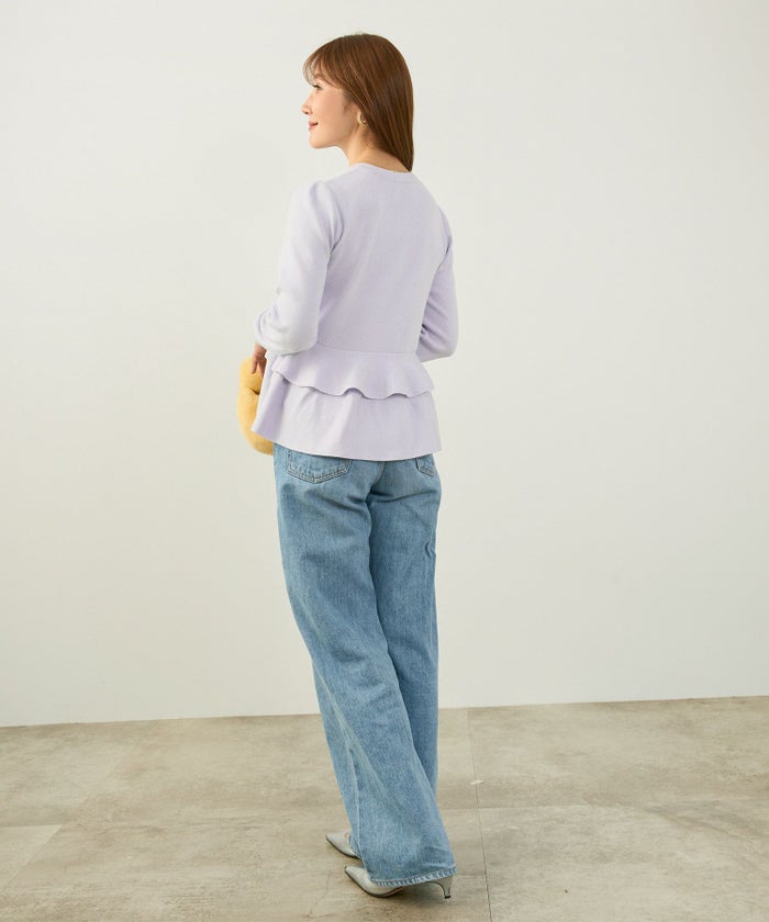 手洗い可レディーストップス秋冬春かわいいオフィスきれいめ大人白黒長袖細身ジョイントスペース